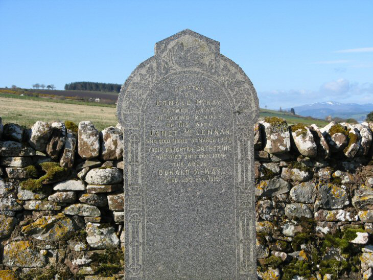 Photo of headstones/Janet McLennan died 1899 MI Cullicudden Old